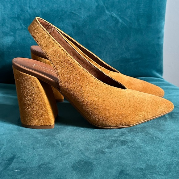 Topshop Shoes - Topshop Slingback Suede Pumps - Size 38